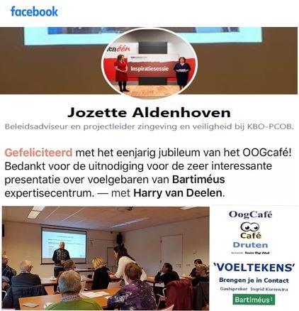 20191128 OogCafé Druten een (1) jaar, Facebook felicitatie