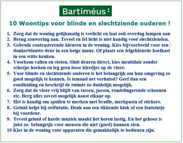 10 Woontips voor blinde en slechtziende ouderen